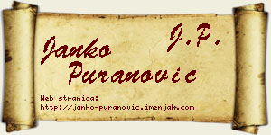 Janko Puranović vizit kartica